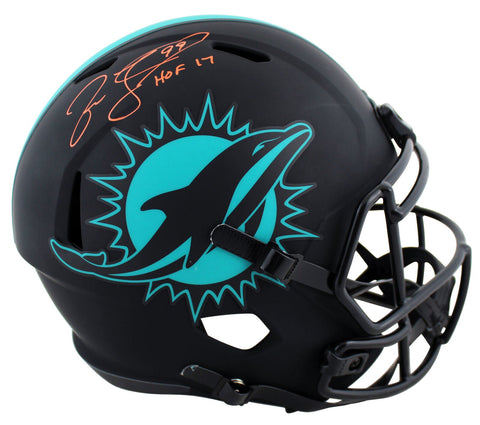 Dolphins Jason Taylor "HOF 17" Signed Eclipse Full Size Speed Rep Helmet BAS Wit