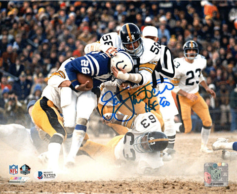 Jack Lambert Autographed Pittsburgh Steelers 8x10 Photo W/ HOF 90 Beckett #1