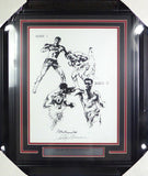 Muhammad Ali, Joe Frazier & LeRoy Neiman Autographed Framed Litho Beckett A74184