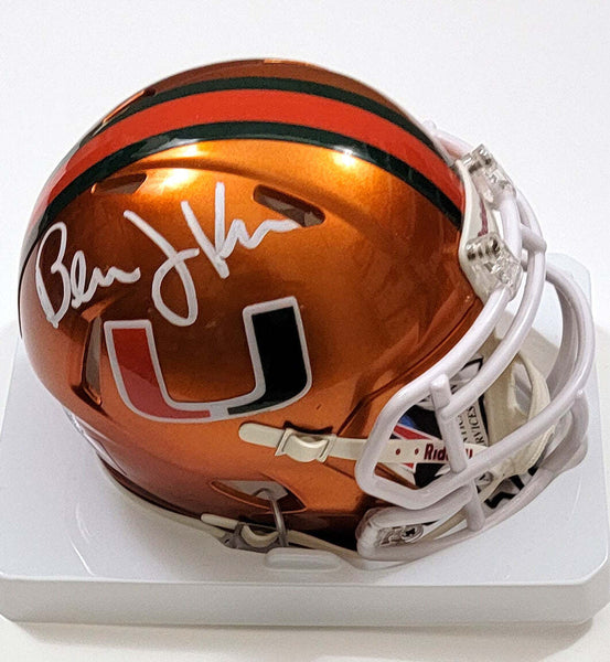 Bernie Kosar Signed Miami Hurricanes Riddell Flash Mini Helmet Beckett Witnessed