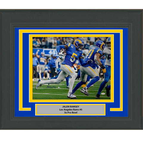 Framed Autographed/Signed Jalen Ramsey Los Angeles Rams 16x20 Photo JSA COA #1