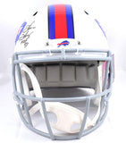 Kelly/Reed/Thomas Autographed Buffalo Bills F/S Speed Helmet w/HOF- JSA W *Black