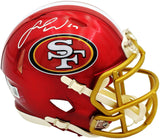 FRED WARNER AUTOGRAPHED 49ERS FLASH RED SPEED MINI HELMET BECKETT WITNESS 226392