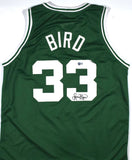 Larry Bird Autographed Green Pro Style Jersey - Beckett W Hologram *Black