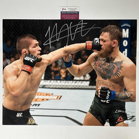 Autographed/Signed Khabib Nurmagomedov vs. Conor McGregor 16x20 Photo JSA COA #2