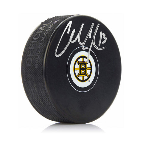 Charlie Coyle Boston Bruins Autographed Signed Hockey Puck JSA PSA