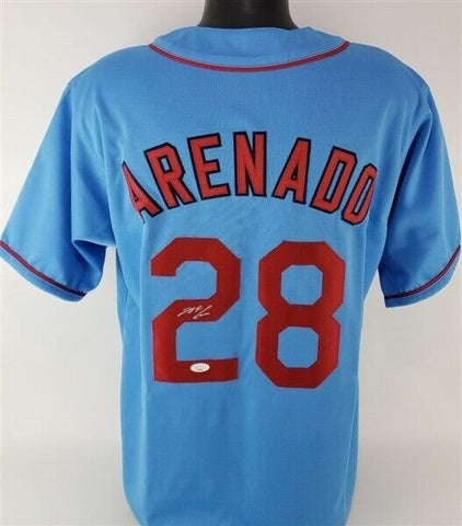 Nolan Arenado Signed St Louis Cardinals Throwback Jersey (JSA COA) 3xAll Star 3B