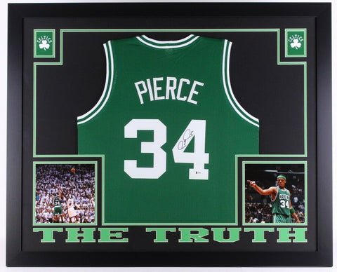 Paul Pierce Signed Celtics 35" x 43" Custom Framed Jersey (Beckett) "The Truth"