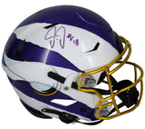 Justin Jefferson Autographed Vikings Ripped Authentic SpeedFlex Helmet Beckett