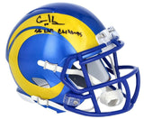 COOPER KUPP Autographed "SB LVI Champs" Rams Mini Helmet FANATICS