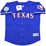 ADRIAN BELTRE SIGNED TEXAS RANGERS WORLD SERIES BLUE MAJESTIC JERSEY W/ HOF 2024