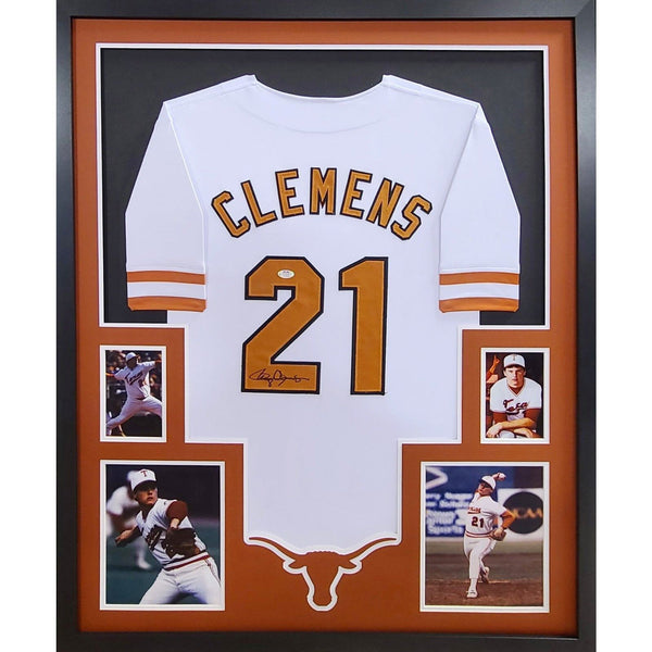 Roger Clemens Autographed Signed Framed Texas Longhorns Jersey PSA/DNA