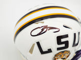 ODELL BECKHAM JR. AUTOGRAPHED LSU WHITE SPEED MINI HELMET BECKETT WITNESS 235089
