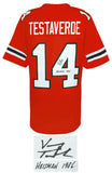 Vinny Testaverde Signed Orange T/B Custom Football Jersey w/Heisman'86 -(SS COA)