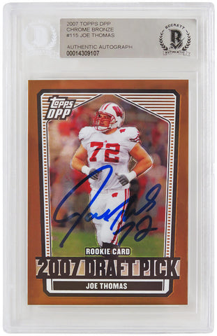 Joe Thomas Autographed 2007 Topps DPP Rookie Football Card #115 -Beckett