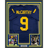 Framed Autographed/Signed J.J. JJ McCarthy 35x39 Michigan Jersey Beckett BAS COA