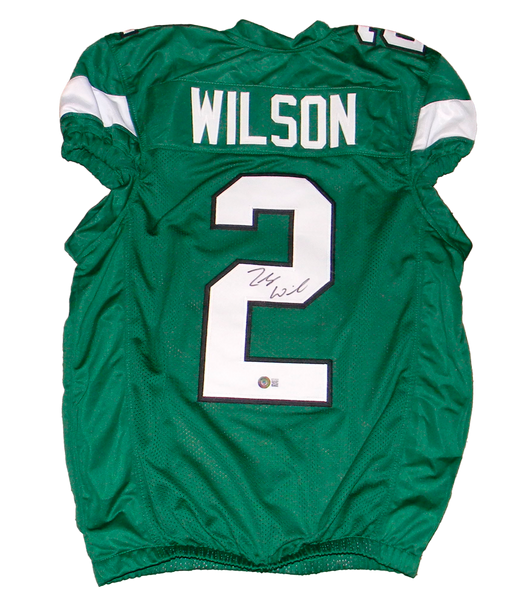 ZACH WILSON AUTOGRAPHED SIGNED NEW YORK JETS #2 GREEN JERSEY BECKETT