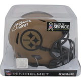 Joe Greene Autographed Pittsburgh Steelers 23 Salute Mini Helmet Beckett 40381