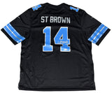 AMON-RA ST BROWN AUTOGRAPHED DETROIT LIONS #14 NIKE 2024 BLACK JERSEY BECKETT