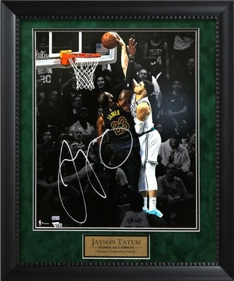 Jayson Tatum Signed Autographed 16x20 Photo Custom Framed to 20x24 Fanatics