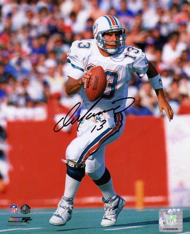 Dan Marino Signed Dolphins Roll Out White Jersey Action 8x10 Photo - (SS COA)