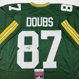 Autographed/Signed Romeo Doubs Green Bay Green Football Jersey JSA COA