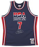 Larry Bird Authentic Signed Team USA Navy Blue M&N Authentic Jersey BAS