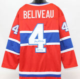 Jean Beliveau Signed Canadiens Captains Jersey Inscribed "H.O.F. 1972" (JSA COA)