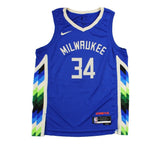 Giannis Antetokoumpo Signed Milwaukee Bucks Nike Swingman Blue NBA Jersey