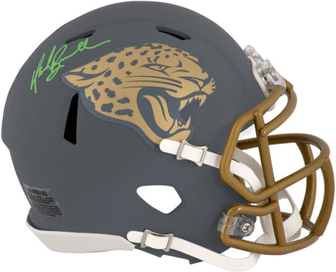 Mark Brunell Signed Jaguars SLATE Riddell Speed Mini Helmet - (SCHWARTZ COA)