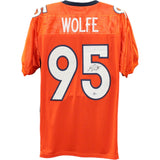 Derek Wolfe Autographed/Signed Pro Style XL Orange Jersey Beckett 45063