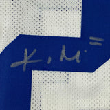 Autographed/Signed Kenny Moore II Indianapolis White Football Jersey JSA COA