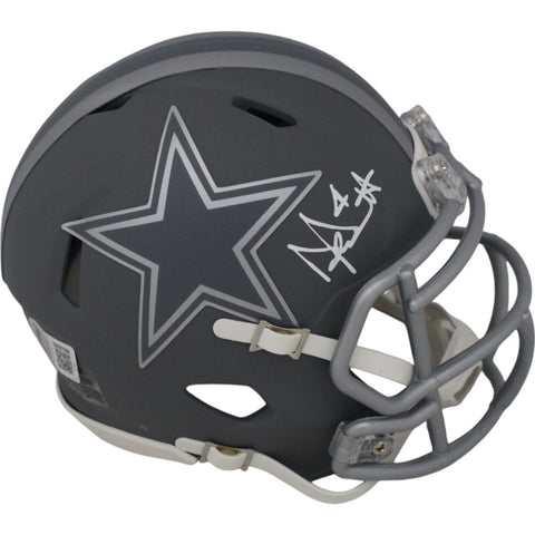 Dak Prescott Autographed Dallas Cowboys Slate Mini Helmet Beckett 47383