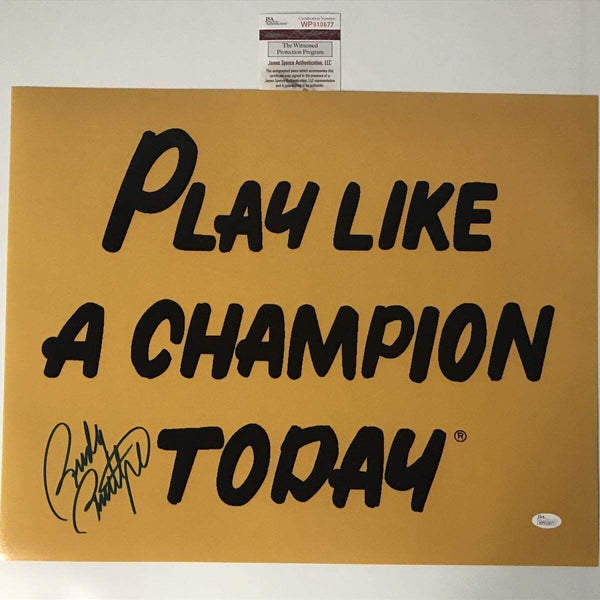 Autographed/Signed Rudy Ruettiger Play Like A Champion 16x20 Photo JSA COA