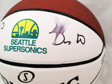 Gary Payton & Shawn Kemp Autographed Basketball Supersonics (Smudged) Beckett