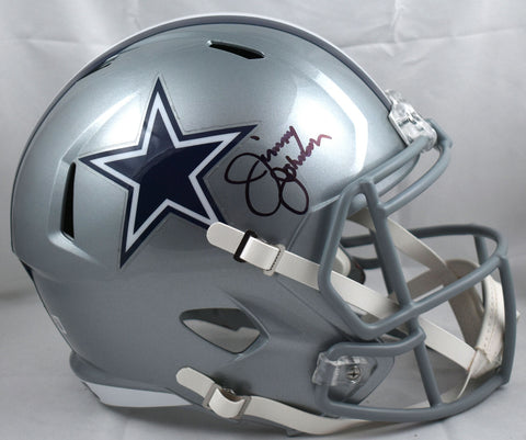 Jimmy Johnson Signed Dallas Cowboys F/S Speed Helmet - Beckett W Hologram *Black