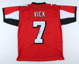 Michael Vick Signed Atlanta Falcons Red Jersey (Beckett COA) 4xPro Bowl Q.B.