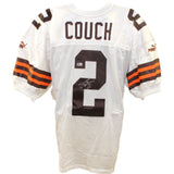 Tim Couch Signed Cleveland Browns Puma 50 White Jersey Beckett 48478