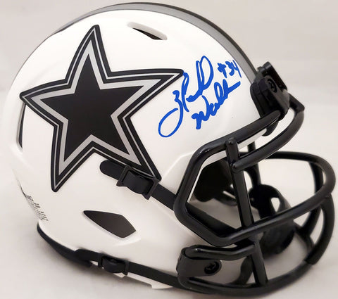 HERSCHEL WALKER AUTO COWBOYS LUNAR ECLIPSE WHITE MINI HELMET BECKETT QR 193846