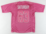 Jeff Saturday Signed Indianapolis Colt Breast Cancer Awareness Jersey (JSA COA)