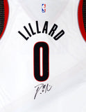 Trail Blazers Damian Lillard Autographed White Fanatics Jersey XL Beckett Z54921