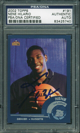 Nuggets Nene Hilario Authentic Signed Card 2002 Topps #191 PSA Slabbed #83425740