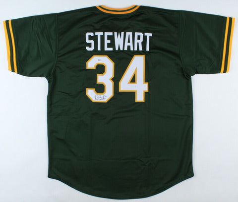 Dave Stewart Signed Oakland Athletics Jersey (Beckett COA) 3xWorld Series Champ