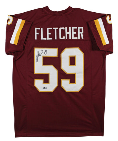 London Fletcher Authentic Signed Maroon Pro Style Jersey BAS Witnessed