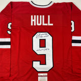 Autographed/Signed Bobby Hull HOF 1983 Chicago Red Hockey Jersey JSA COA