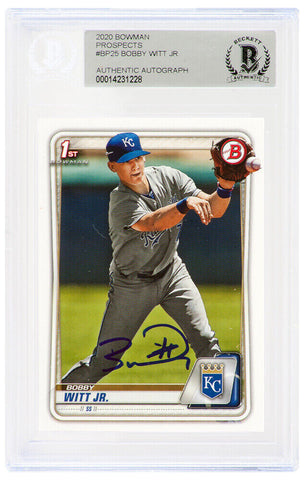 Bobby Witt Jr. Signed Royals 2020 Bowman Rookie Baseball Card #BP-25 - (Beckett)