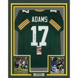 FRAMED Autographed/Signed DAVANTE ADAMS 33x42 Green Bay Green Jersey JSA COA