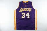 Shaquille O'Neal Signed Los Angeles Lakers Purple Jersey (JSA COA) 2000 MVP