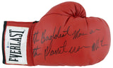 Mike Tyson "The Baddest Man On The Planet" Signed Red Boxing Glove BAS #Y24557