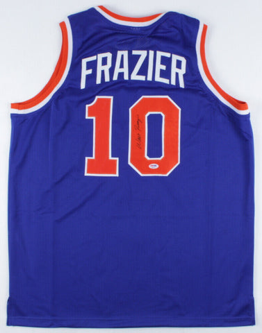 Walt Frazier Signed New York Knicks Jersey (PSA COA) 2xNBA Champion (1970,1973)